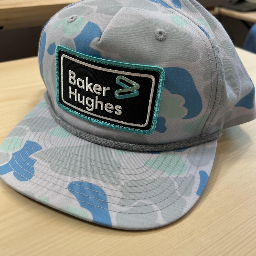 Baker Hughes Richardson Hat Cap Snap Back Mens One Size Gray Camo Rope Outdoor